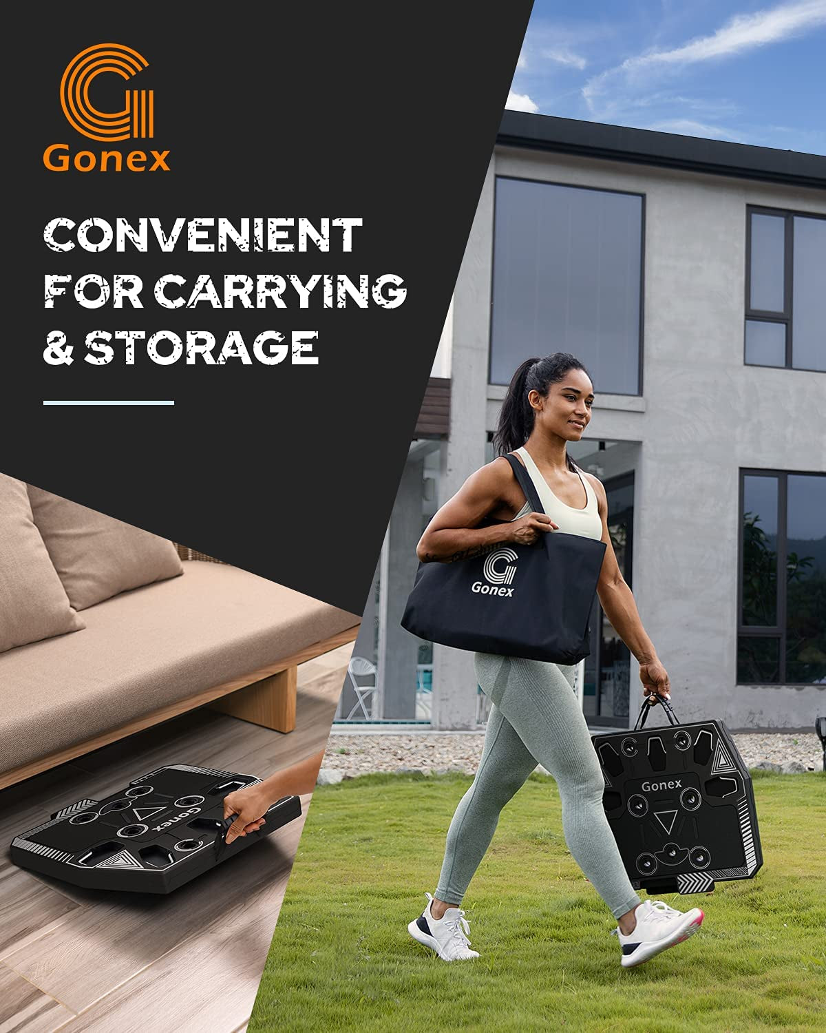 Gonex Portable Home Gym Workout Equipment with 14 Exercise Accessories Ab Roller Wheel,Elastic Resistance Bands,Push-Up Stand,Post Landmine Sleeve and More for Full Body Workouts System